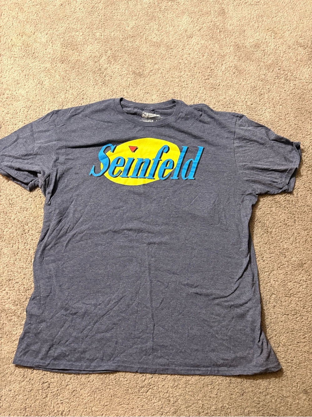 Ripple Junction Seinfeld Logo Short Sleeve T-Shirt - Blue & Yellow